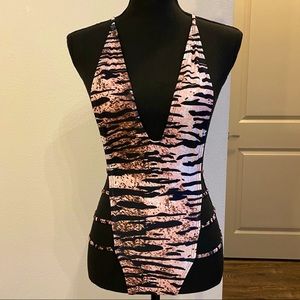 Sexy One Piece plunge V Neck Cutout Bathing Suits